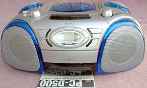 TEAC PC-D500 Stereo CD-AM/WideFM Radio Cassette Recorder Junk・綺麗！ テイアック 4スピーカー塔載 CD-AM/ワイドバンドFM ラジカセ