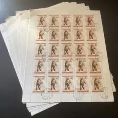 ハンガリー　クマの使用済み切手シート12枚　外国切手　古切手