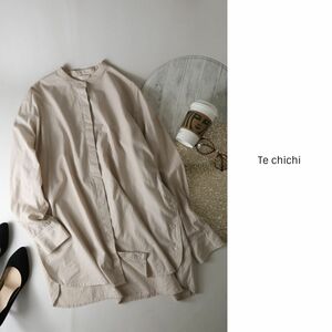 テチチ Te chichi☆洗える コットン100% サイドオープンチュニックシャツ フリーサイズ☆C-K 0779