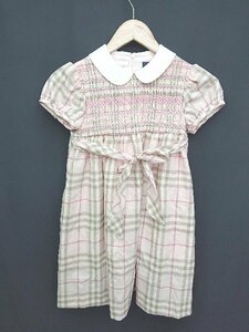 ◇ Burberrys バーバリー キッズ 子供服 フレア 半袖 膝 ワンピース サイズ130A ピンク系 レディース P