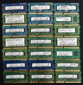 2GB 21枚組(合計 42GB) PC3-12800S DDR3-1600 S.O.DIMM 204pin 1Rx8 ノートPC用メモリ 8chip メーカー色々 (管:SB0215