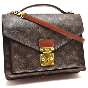 1円 ◇ 極美品 LOUIS VUITTON ルイヴィトン 2WAYバッグ モンソー28 M51185 モノグラム キャンバス◇K.Cep.s3-43