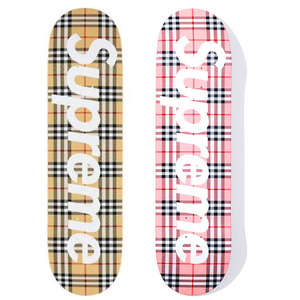 ★2個1セット/新品★Supreme Burberry Skateboard Deck Beige + Pink