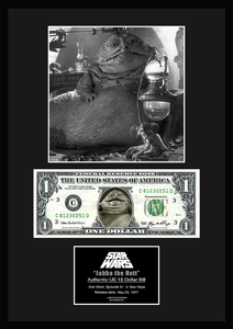 限定!スター・ウォーズ/Star Wars/ジャバ・ザ・ハット/Jabba the Hutt/本物USA1ドル札フレーム証明書付き-9