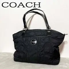 美品✨COACH コーチセミショルダーバッグトートバッグブラック黒総柄