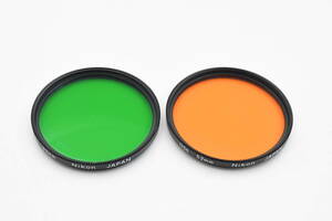 ★純正・美品★ Nikon ニコン 52mm カラーフィルター2色　グリーン・オレンジ (k-2852)
