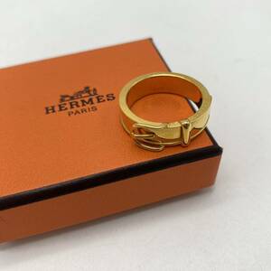 HERMES エルメス スカーフリング ベルトモチーフ ゴールド アクセサリー P1046