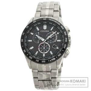 CITIZEN シチズン CB5874-90E エコドライブ ワールドタイム クロノグラフ 腕時計 ステンレススチール SS メンズ 中古