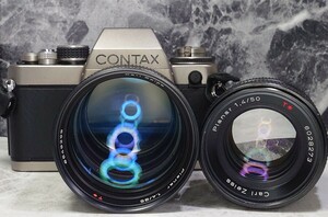 【終活】CONTAX S2 機械式モデル美品＋Planar 85mm f1.4 AEG ドイツ製＋50mm f1.4 AEJ「標準レンズの帝王」各動作良好 露出計OK 光学良好 