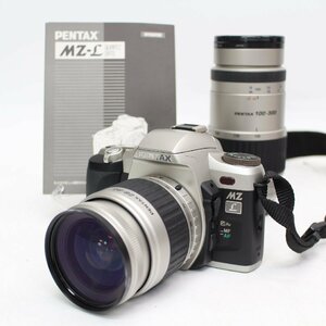 569)PENTAX ペンタックス MZ-L 一眼レフフィルムカメラ レンズ2点(28-90/100-300) 通電のみ バッグ付き