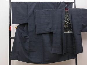 平和屋野田店■男性　紬　アンサンブル　絣文様　羽裏：龍　逸品　n-sa4150