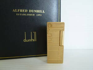 61940◆dunhill/ダンヒル ガスライター ロゴデザイン サイドローラー ゴールドカラー/金色 喫煙具/グッズ 火花確認済み◆