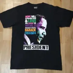 バラク・オバマ元大統領　T シャツ　黒　M ( L ～XL )