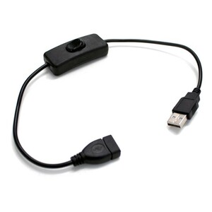 7861(10個) USB 5V 延長ケーブル 30cm (on/offスイッチ付)