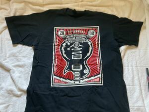 OBEY Tシャツ 2008年 第31回ダラス国際ギターフェスティバル アメリカ製 黒 未使用品 Lサイズ オベイ