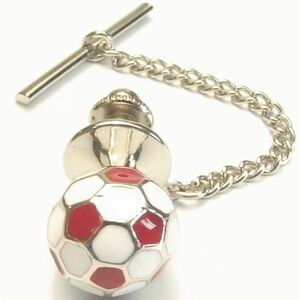 タイタック ピンブローチ イングランド赤 白のサッカーボール メンズ カフスマニア プレゼント