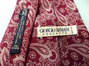 GIORGIO ARMANI CRAVATTE ジョルジオアルマーニ ハイブランド ネクタイ イタリア製 ペーズリー シルク100% 正規品
