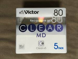 【 送料無料です！・未開封品！】★Victor ビクターミニディスク 80分◇録音用ミニディスク・CLEAR 80・5パック◇日本ビクター★