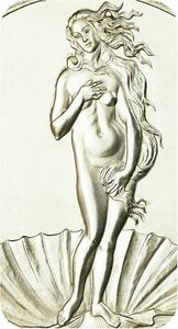 レア 限定品 ルネサンス期 イタリア 画家 ボッティチェッリ 絵画 ヴィーナス誕生 レリーフ 記念品 純銀製 シルバー 記念メダル コイン 章牌