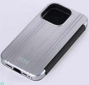 シルバー 手帳型 iPhone 15 Pro ZERO HALLIBURTON Hybrid Shockproof Flip Case ケース カバー MagSafe対応 ストラップホルダー付属