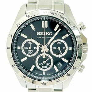 【1円スタート】SEIKO セイコー 8T63-00D0 クロノグラフ SS ブラック文字盤 クオーツ メンズ腕時計 266323