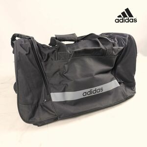 adidas アディダス スポーツバッグ ボストンバッグ 旅行バッグ ショルダー付き トラベル ナイロン 黒 ブラック@JG44
