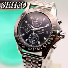 SEIKO クロノグラフ デイト ラウンド シルバー メンズ腕時計 600