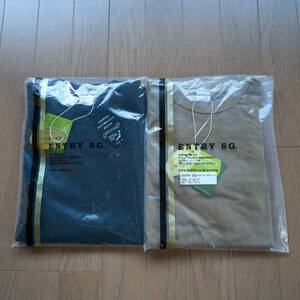 ENTRY SG（エントリー・エスジー）長袖Tシャツ 2枚セット T161CB Plus 黒/ベージュ
