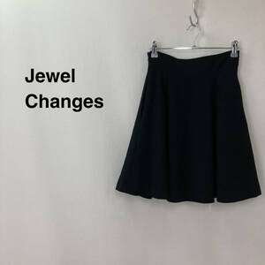 （F11-0617）Jewel Changes ジュエルチェンジズ 膝丈フレアスカート ブラック レディース