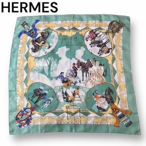 極美品◎HERMES エルメス スカーフ カレ90 セビリアの休日 ハイブランド 高級感 ストール チーフ 小物 アクセサリー 服飾品 高品質