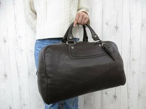 極美品 CELINE セリーヌ ブギーバッグ ボストンバッグ ハンドバッグ バッグ レザー 茶 A4収納可 メンズ 68083