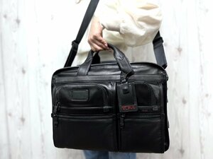 極美品 TUMI トゥミ オールレザー ビジネスバッグ ショルダーバッグ バッグ 黒 A4収納可 2WAY メンズ 70942Y