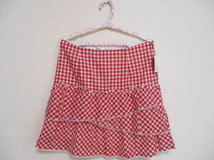 ● Pinky girls ● 可愛いサマー裏地付きスカート 赤 未使用