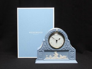 美品 ウェッジウッド 置時計 マントルクロック ジャスパー WEDGWOOD [0502]