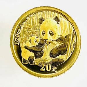 パンダ金貨 中国 24金 純金 2005年 1.5g 1/20オンス イエローゴールド コイン GOLD コレクション 美品