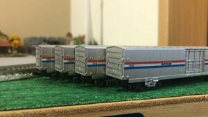 KATO　Amtrak　Material Handling　Car　PhaseⅢ　４両　ハンドル・はしご欠品　ケースなし