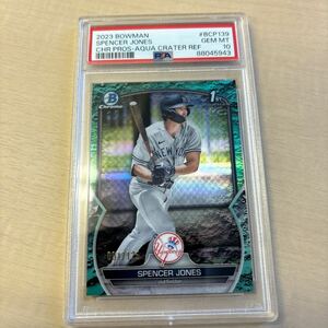 BOWMAN　PSA10 2023 BOWMAN CHROME 1st Base AQUA CRA 1/125 SPENCER JONES YANKEES