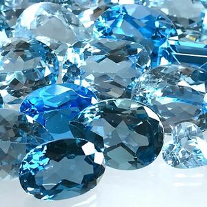 (天然ブルートパーズ21点おまとめ200ct)a ルース 裸石 ジュエリー ブルートパーズ jewelry blue topaz i②