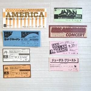 1970年代　海外アーティスト来日公演 チケット半券 8枚セット JAPAN・フリート ウッド マック Judas Priest 他 グッズ