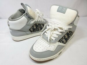 美品 【ディオールオム Dior HOMME】 B27 ミッドトップスニーカー トロッター柄 紳士靴 (メンズ) size41 ホワイト×グレー ■18MZA4478■