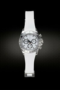 Rolex/ロレックス Daytona/デイトナ 116520、116523、116500適用 VAGENARI ラバー ストラップ/ベルト ホワイト