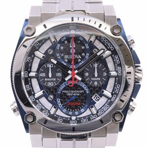 BULOVA ブローバ プレシジョニスト クロノグラフ クォーツ メンズ 腕時計 カーボン文字盤 純正SSベルト 96B315【いおき質店】