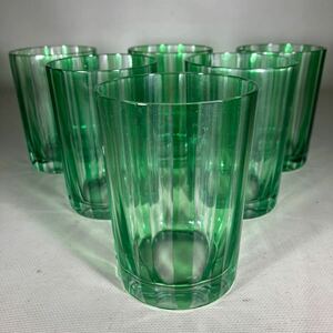 切子ガラス 翠　グリーン　シンプル　涼しさ　グラス ヴィンテージ 
