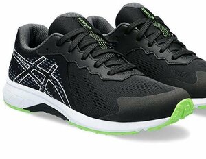 セール asics 24.5cm ヒモ式 アシックス レーザービーム RI 1154A171 001 ブラック/ホワイト 子供 キッズ 男の子 スニーカー 通学 上履き