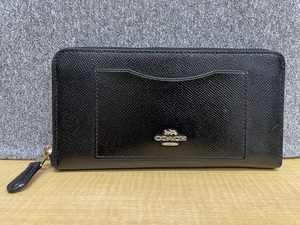 美品コーチCOACH F31959パテントアコーディオンジップウォレット★ラウンドファスナー長財布★B2267