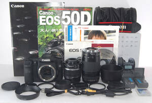 ◆初心者入門＆付属品多数◆ Canon キャノン EOS 50D 手ブレ補正＆純正＆超望遠Ｗズームレンズセット