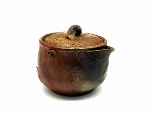 希少品◇備前焼 『木村春芳』 手造宝瓶 煎茶道具 備前宝瓶 茶道具 陶芸 陶器 コレクター放出品◇　