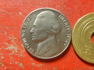 外国・USA／ジェファーソン５セント白銅貨（1978年D）（※薬品による洗浄の痕あり？）　24050502