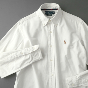 ラルフローレン オックスフォードシャツ ボタンダウン/ラウンド裾 カラーポニー刺繍 ホワイト(S)