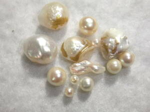 158－5レア系☆淡水真珠&アコヤ真珠色々片穴無穴等のパールセット!小粒やスリークォーターも!